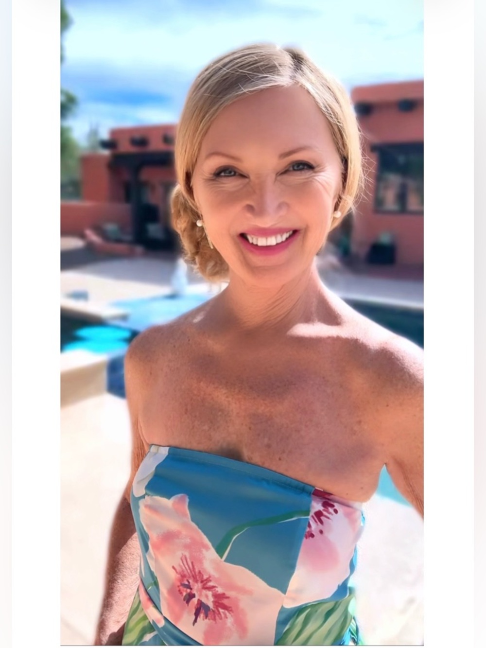 NWT STRAP OR STRAPLESS BLUE FLORAL SUNDRESS-S - Picture 6 of 16